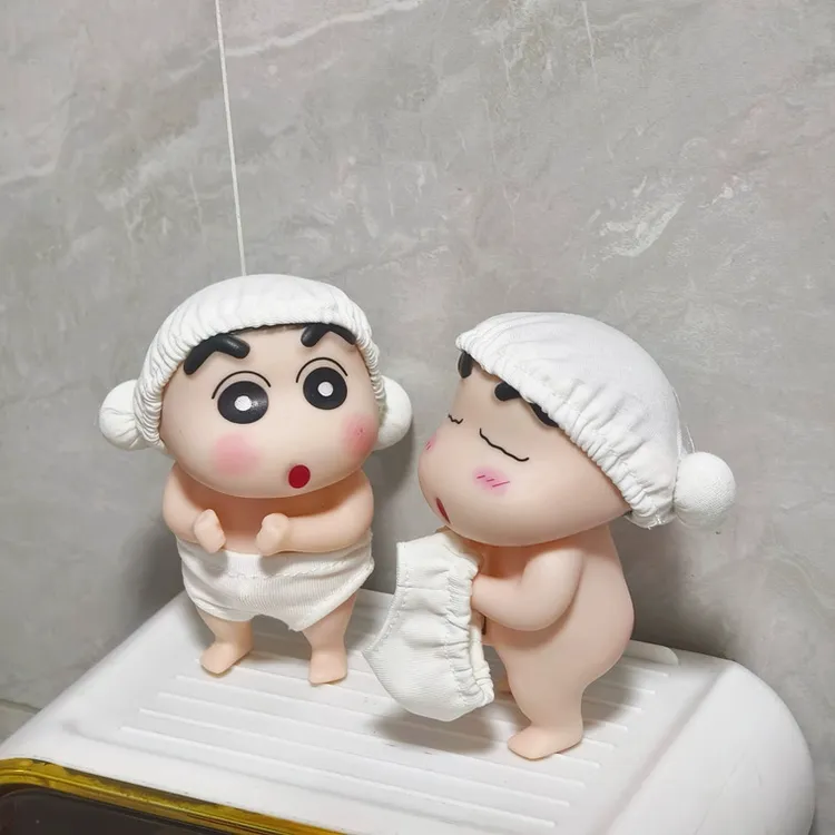 蜡笔小新公仔摆件洗澡搭子手办玩具卫生间浴室摆件家居饰品潮玩