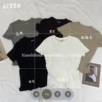 小时候女装店圆领纯色T恤6133