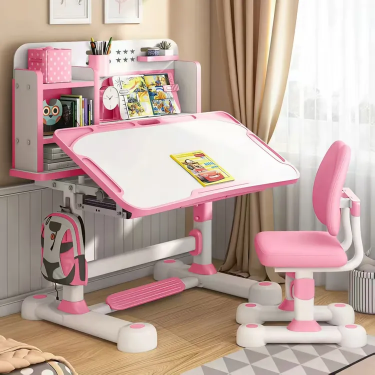 【工厂直销】可升降矫姿护脊儿童学习桌椅子家用写字桌作业桌写字台