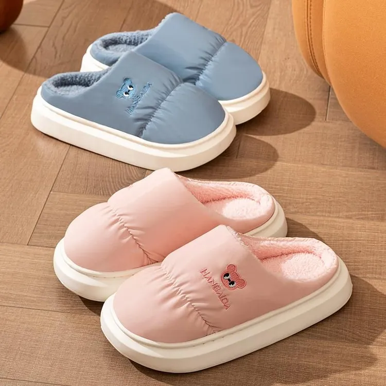 秋冬季保暖拖鞋男女士新款室内家居家用防滑防水毛毛绒拖外穿