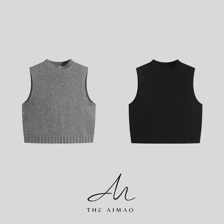 【THE AIMAO】“叠搭时髦精”定纺100%羊毛百搭圆领叠搭马甲XYX82716