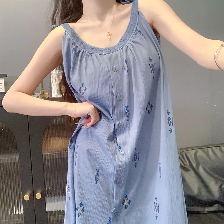 睡裙女款夏季棉质吊带吊带2025新款可外穿薄款宽松大码家居服睡衣