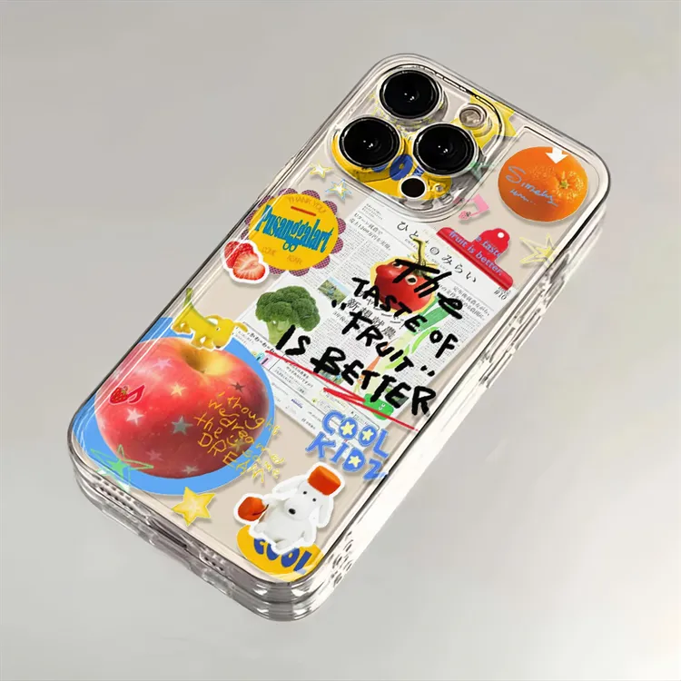 创意水果拼贴适用苹果iphone16promax小米15华为P70手机壳太空MT