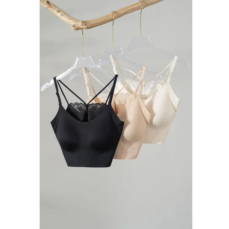 西子/【无痕美胸】弹力徕卡蕾丝无痕百搭套头内衣美背/MNC135