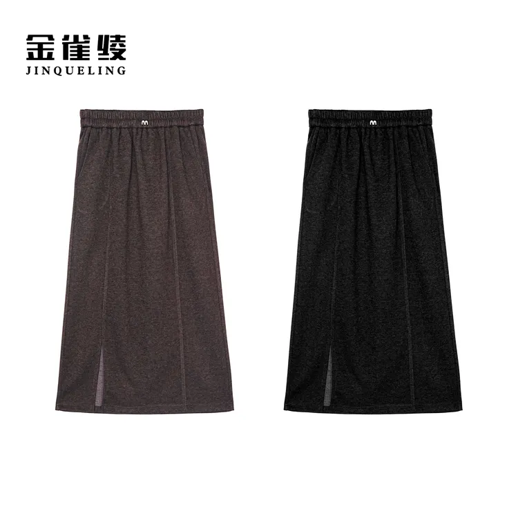 金雀绫【时髦精】简约时尚优雅气质加宽加大半身裙SZA3QW630