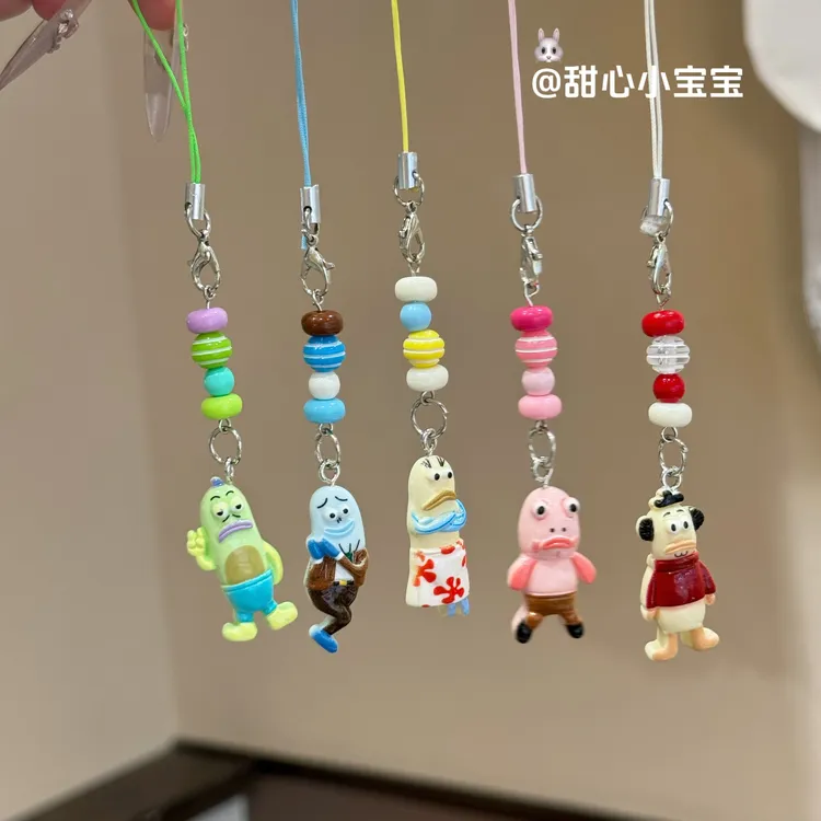 可爱卡通呆呆鱼创意搞怪钥匙扣挂件少女书包配饰饰品礼物挂饰闺蜜