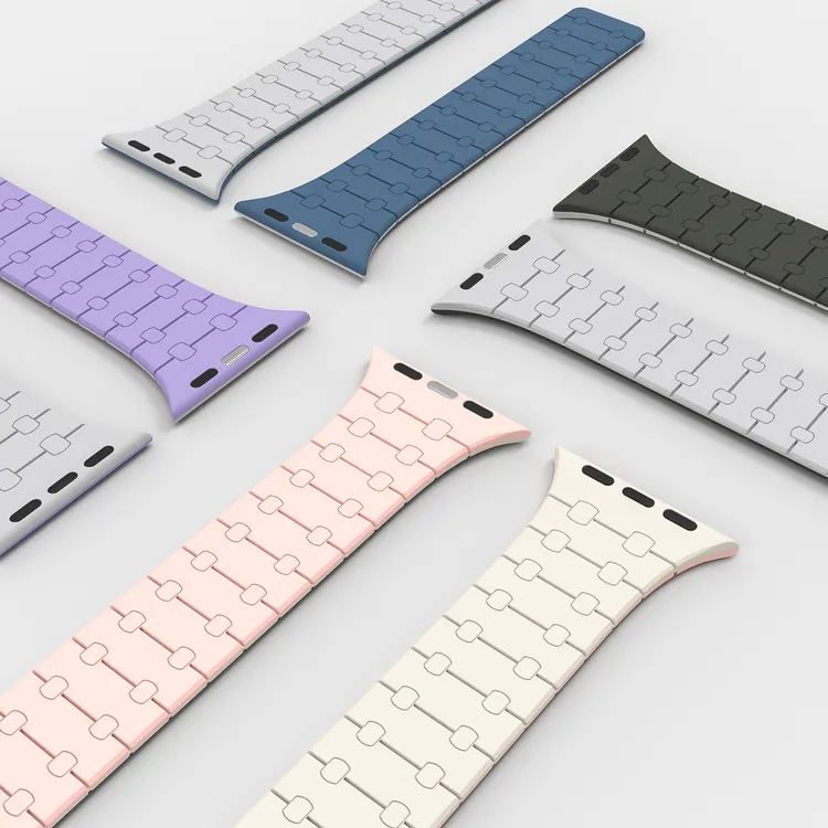 苹果iwatchs10/s9磁吸防水运动表带s8/7硅胶se撞色手表带ultra1/2
