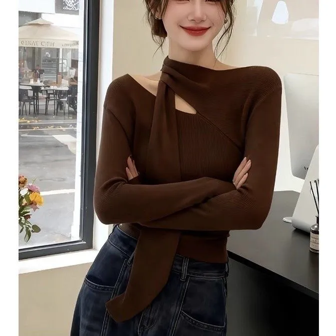 2025韩系冬季新款软糯慵懒风修身显瘦上衣女款