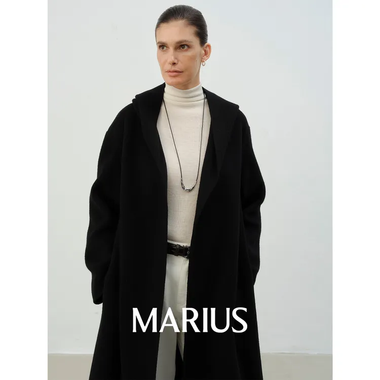 MARIUS‘浴袍大衣’经典简约连帽浴袍大衣