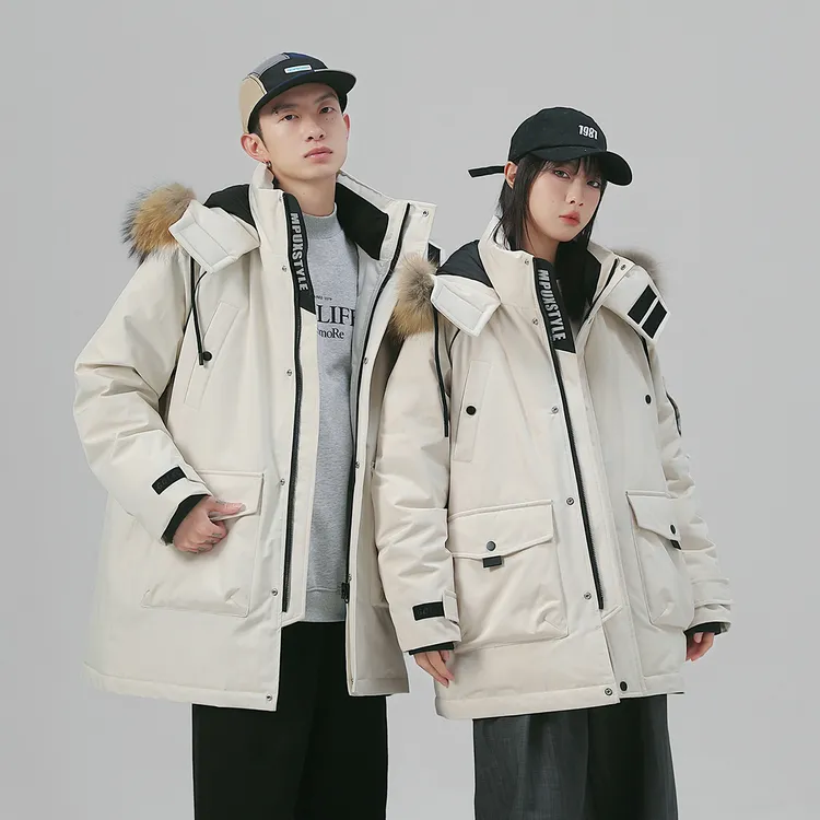 GOLFCROSS& MPUX联名款可拆卸毛领优宽松保暖连帽羽绒服