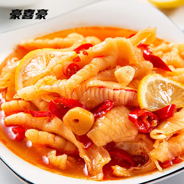 酸辣蒜香味人工去骨鸡爪500g/罐开袋即食