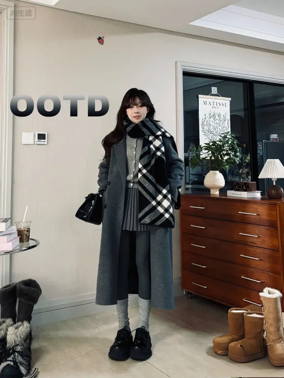 【松本可可】秋冬韩版宽松·通勤气质羊毛大衣女中长款加厚保暖966