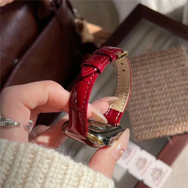 亮面细款竹节纹适用华为fit4/3表带皮质watch5/GT6/GT5/GT4腕带女