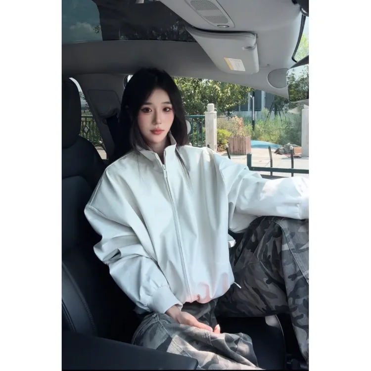 美式立领教练夹克男女同款秋季高级感痞帅工装外套短款硬汉棒球服