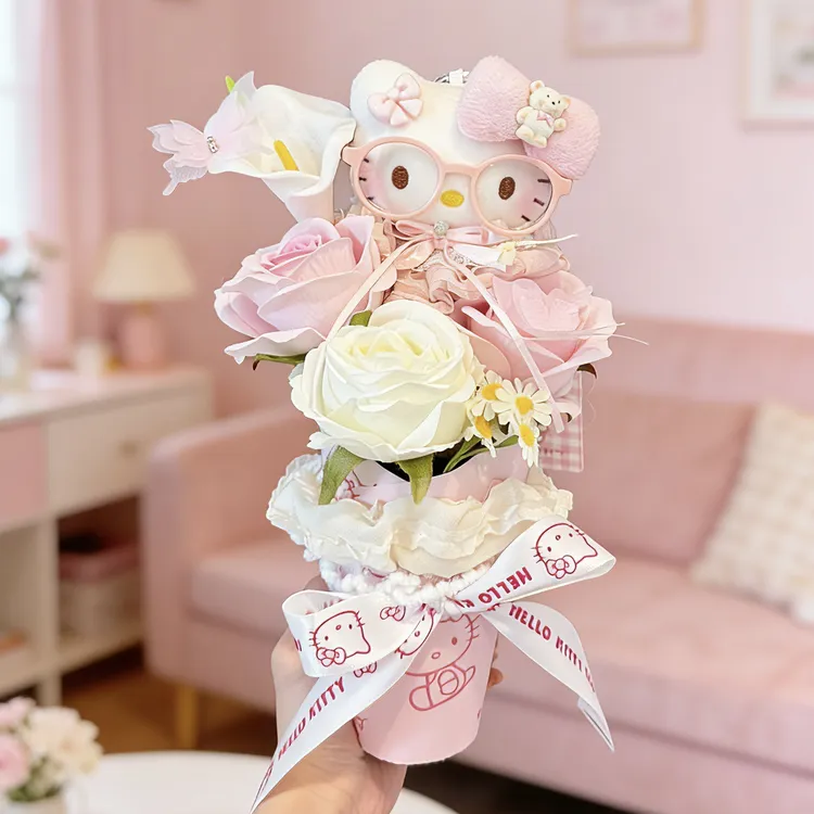 正版hellokitty告白花束kt三丽鸥包包玩偶挂件惊喜送人生日礼物女