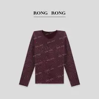 溶溶【璀璨星河】RONGRONG 绵羊毛兔毛亮片纱混纺V领保暖毛衣 6753