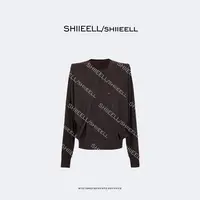 SHIIEELL【秋日摩登】层叠设计桑蚕丝羊毛混纺软滑长袖针织衫Z7389