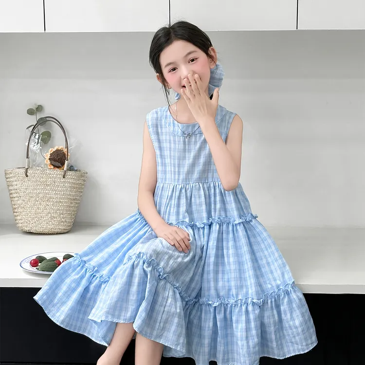 女童连衣裙儿童裙子背心夏装2025新款超好看中长裙时髦女大童裙子