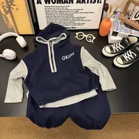韩版男童三件套装儿童2025秋装洋气百搭马甲打底时髦休闲裤潮