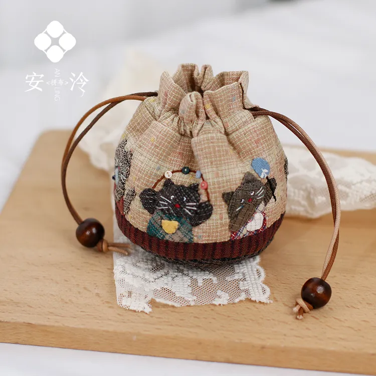 【材料包】猫咪聚会耳机包材料包（视频教程）未裁剪不含工具