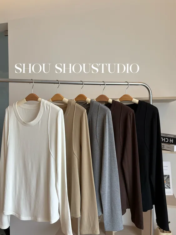 【瘦瘦】大码圆领正肩显瘦百搭内搭长袖打底衫S02185