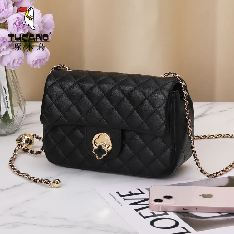 新款【现货】啄木鸟正品女包小香风链条包时尚百搭单肩女士斜挎包包