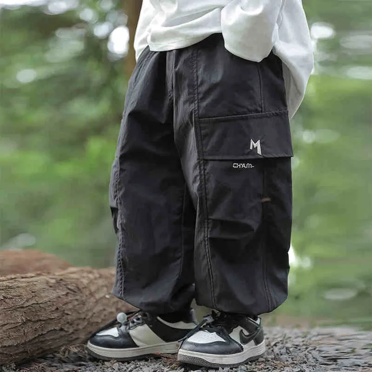 Nuvxmak/努小唛男童工装裤春秋款2025新款儿童炸街痞帅裤子春装潮