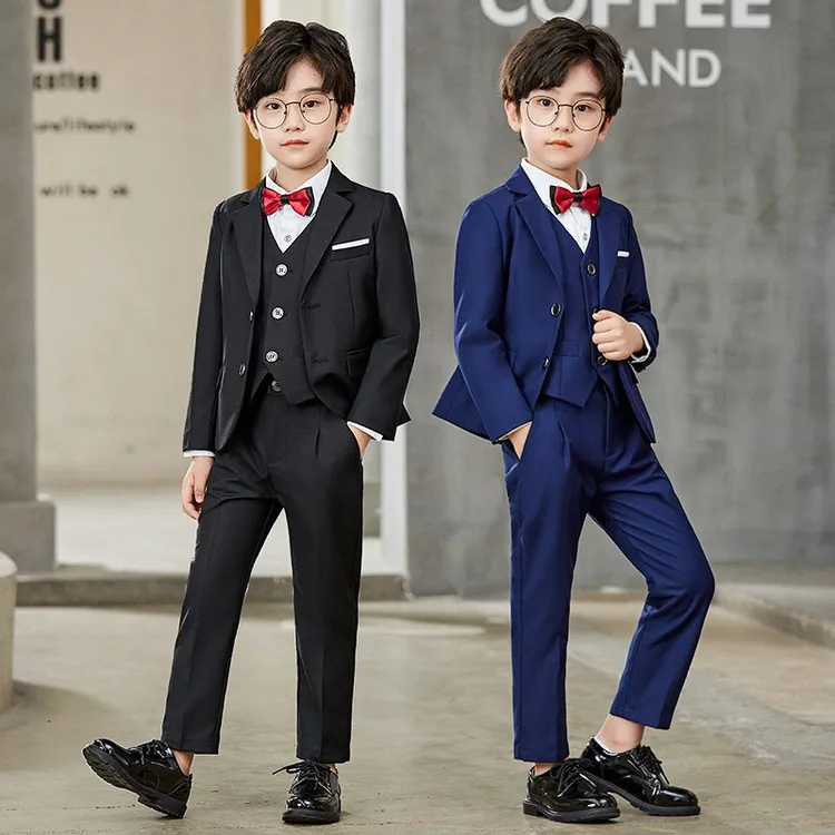 儿童西装套装男童春秋冬新款英伦花童礼服周岁小童西服钢琴演出服