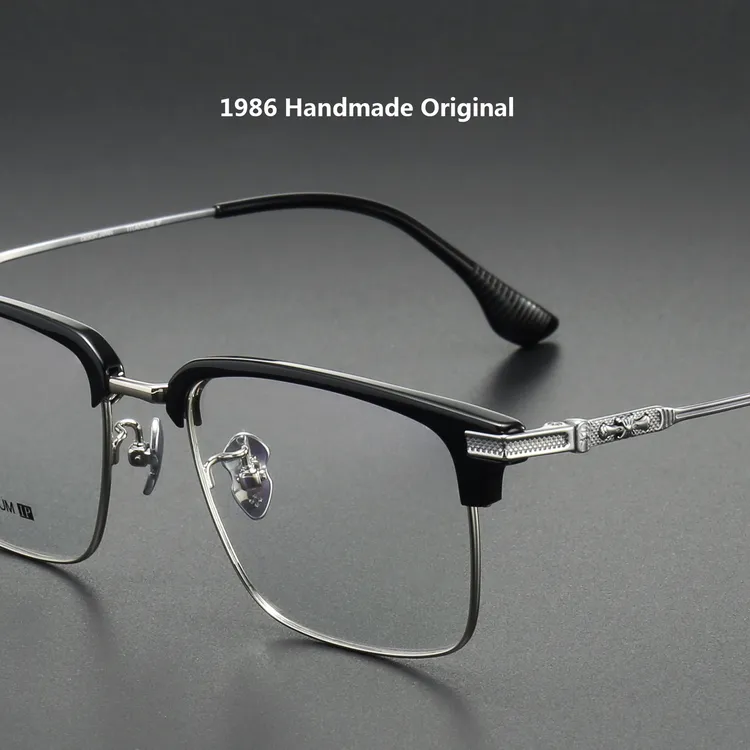 西装暴徒5270超轻纯钛半框眉线眼镜大脸大框可配近视变色片防蓝光