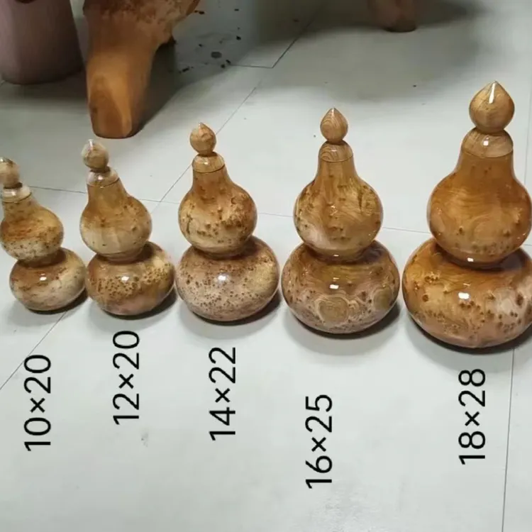 实木香杉木根雕葫芦摆件  