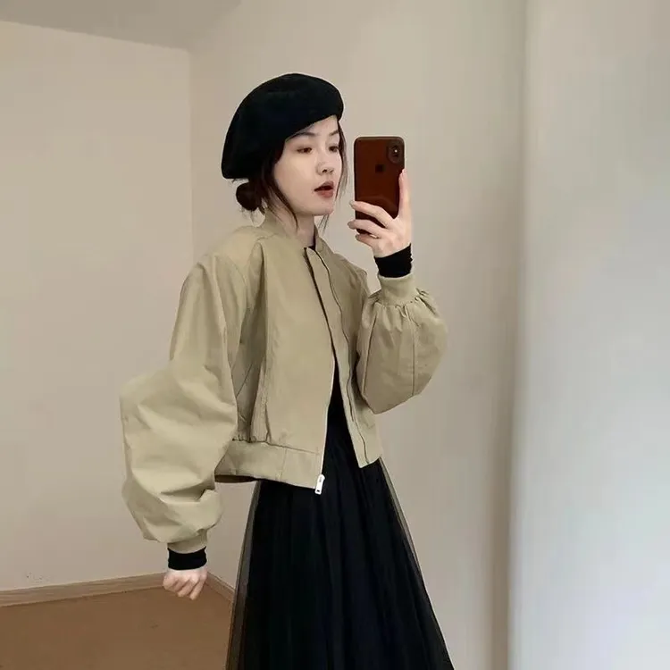 小个子气质时尚棒球服2025秋款韩版显瘦设计短款百搭上衣外套女