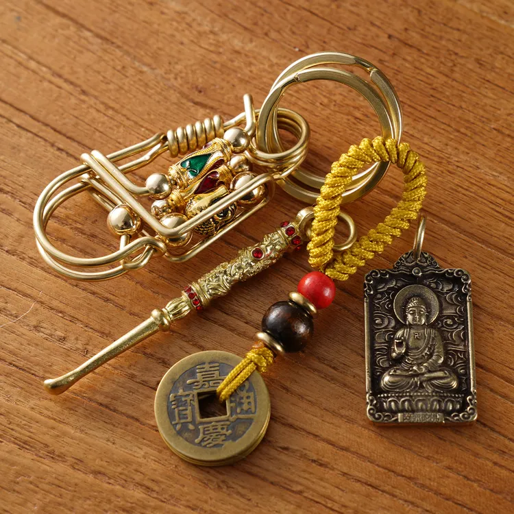 黄铜创意钥匙扣汽车钥匙链锁手工diy挂钩挂件小鸟钥匙扣男士礼物商品图