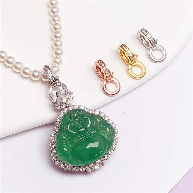 925银银制品 s925纯银可开口万能扣双环双开百搭扣圆珠项链吊坠扣