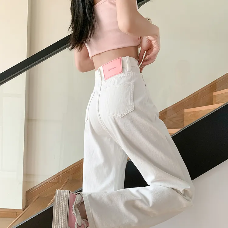 高腰窄版阔腿牛仔裤女2025秋季新款韩版百搭宽松显瘦垂感直筒裤潮