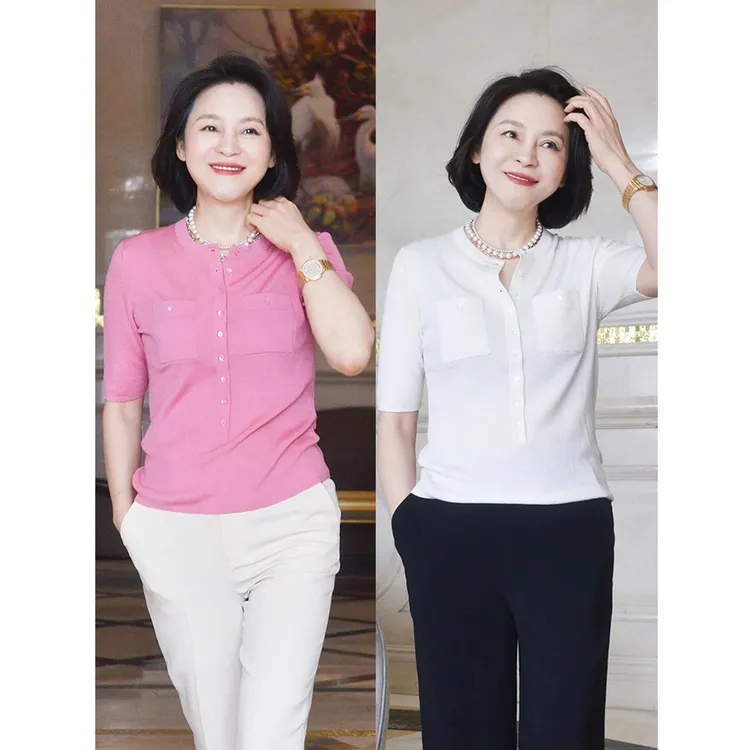 我是摩羯 爱琴海之旅 120'S德国扬子纱线口袋5分袖秋绵羊毛针织衫