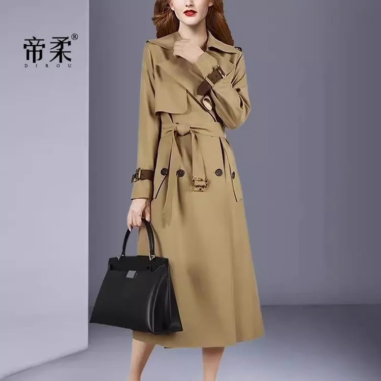 洋气高档风衣长款春秋新款气质显瘦显高收腰时尚外套卡其色百搭潮