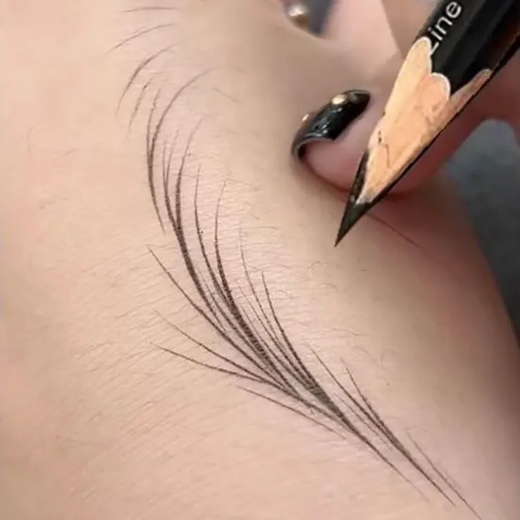 【根根分明】原木眉笔野生眉纹绣化妆师画线条硬芯防化妆师专用眉笔