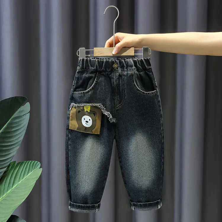 男童秋装新款帅气渐变时髦休闲牛仔裤洋气宝宝秋季韩版百搭裤子潮