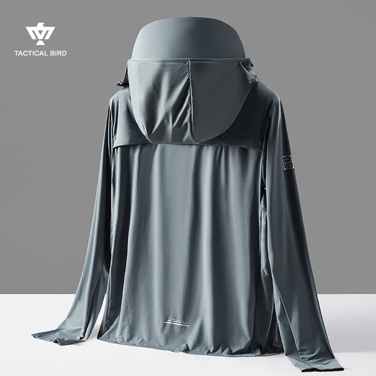 战术鸟夏季冰丝防晒衣男轻薄透气户外防紫外线专用钓鱼服大码凉感