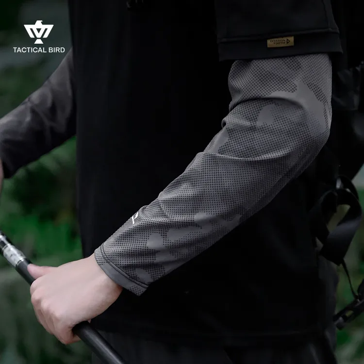 战术鸟宽蓬丨直筒宽松防晒冰丝袖套男夏季防紫外线冰袖钓鱼袖套
