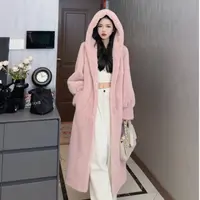 帽子款海宁冬季新款貂绒外套网红韩版加厚带帽毛毛外套秋冬厚外套