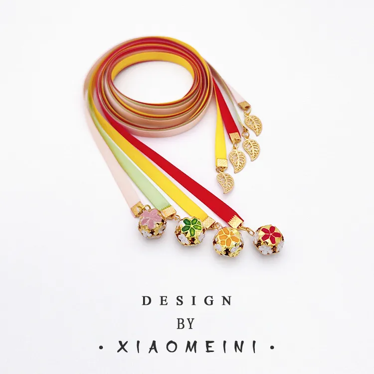 古风编发彩绳铃铛发带头绳配饰少女简约流苏发饰发绳手工国风头饰