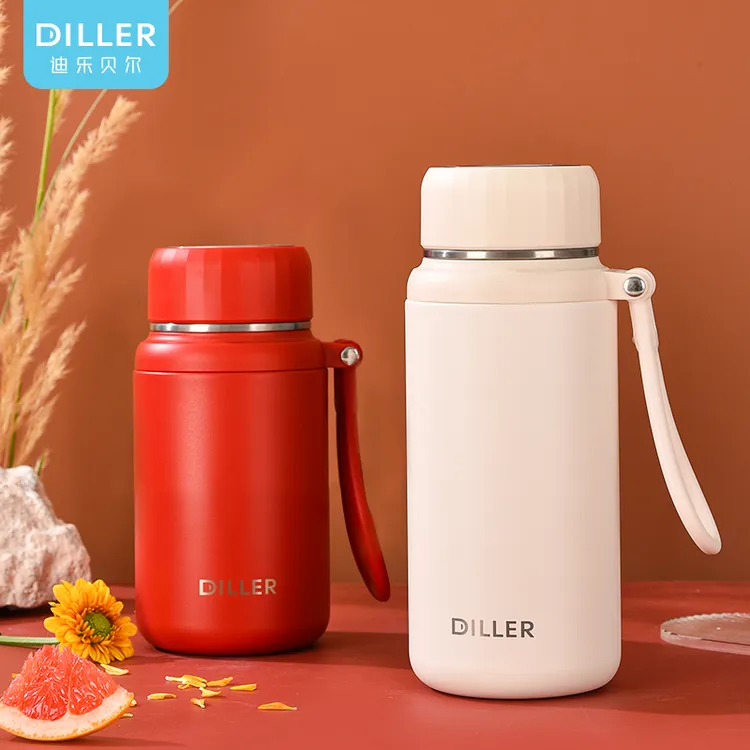 迪乐贝尔户外泡茶保温杯大容量便携316不锈钢男女士茶水分离水壶
