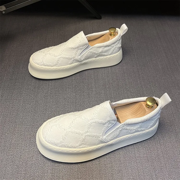 男鞋2024夏季透气小白鞋男士时尚百搭厚底软底潮鞋运动休闲板鞋子