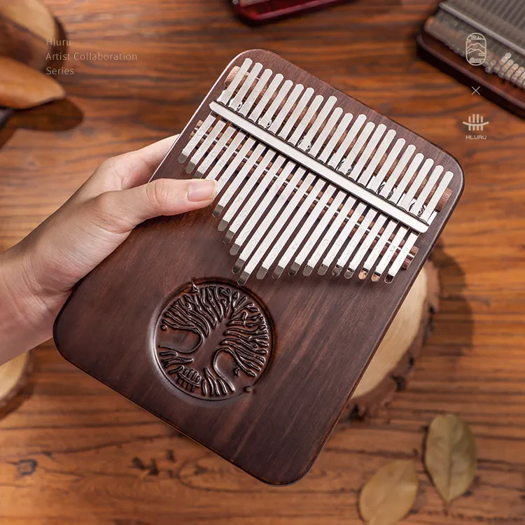 hluru/鲁儒 板式初学者进阶拇指琴生命之树胡桃木卡林巴21音