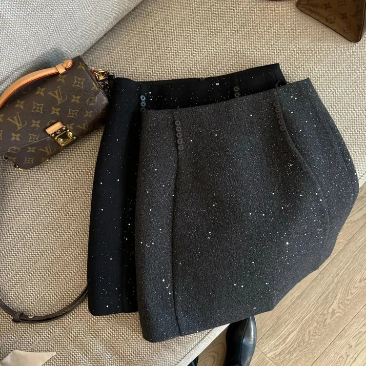 【冬日繁星】韩系高级感精致闪闪A字显瘦包臀半身裙年会小裙子