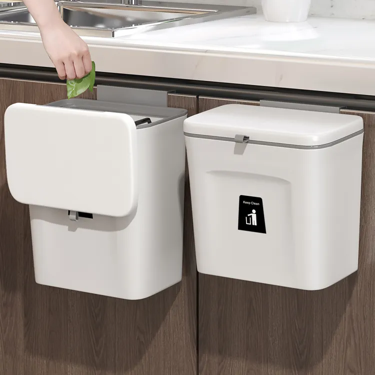 厨房垃圾桶带盖家用橱柜门壁挂厕所卫生间客厅纸篓厨房置物架收纳