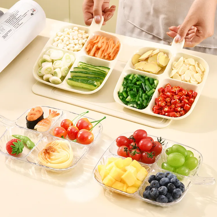 【9.9元2个装】备菜盘火锅酱油蘸料配菜收纳厨房配菜盘分格小碟盘碟