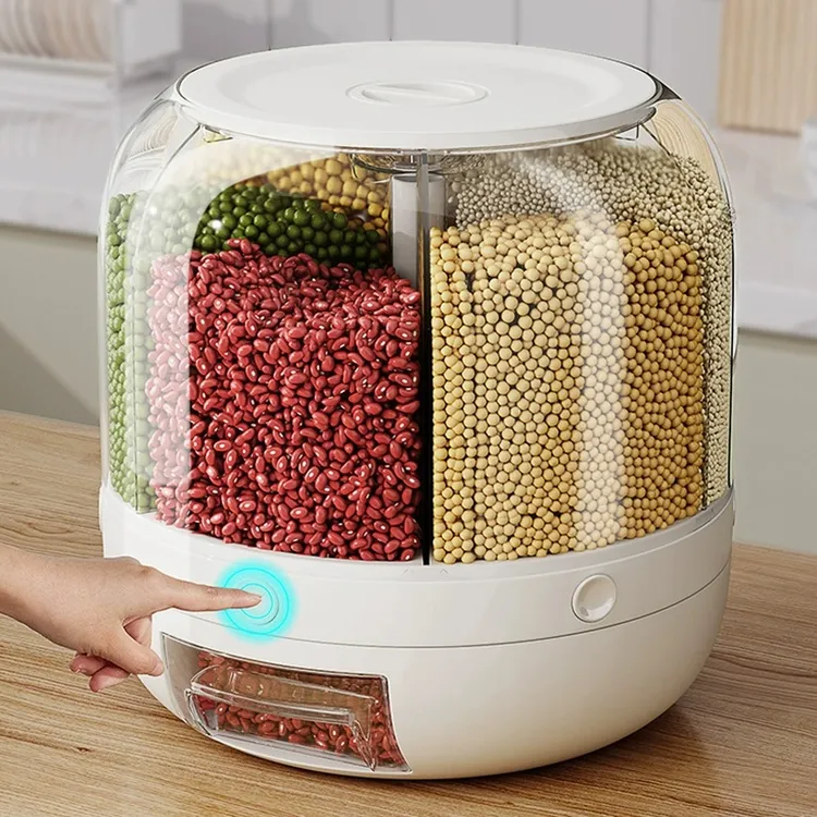 杂粮收纳盒旋转米桶储米箱五谷杂粮装大米容器防虫防潮密封放储物