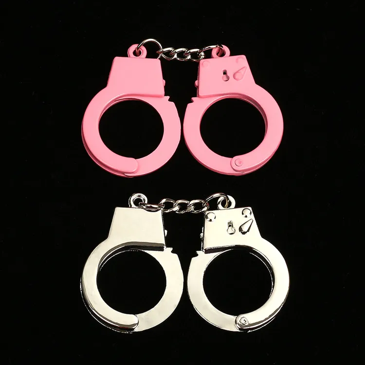 迷你粉色小手铐猫咪恶搞金属惩罚可爱解压宠物玩具